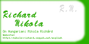 richard mikola business card