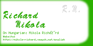 richard mikola business card